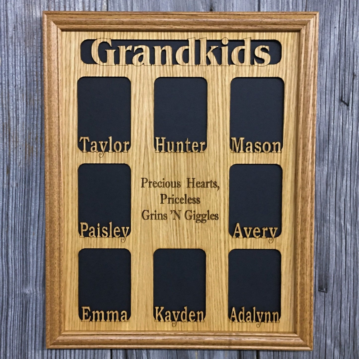 Grandkids Name Picture Frame 18x24 - Legacy Images - 18x24 picture frame custom grandkids family laser engraved