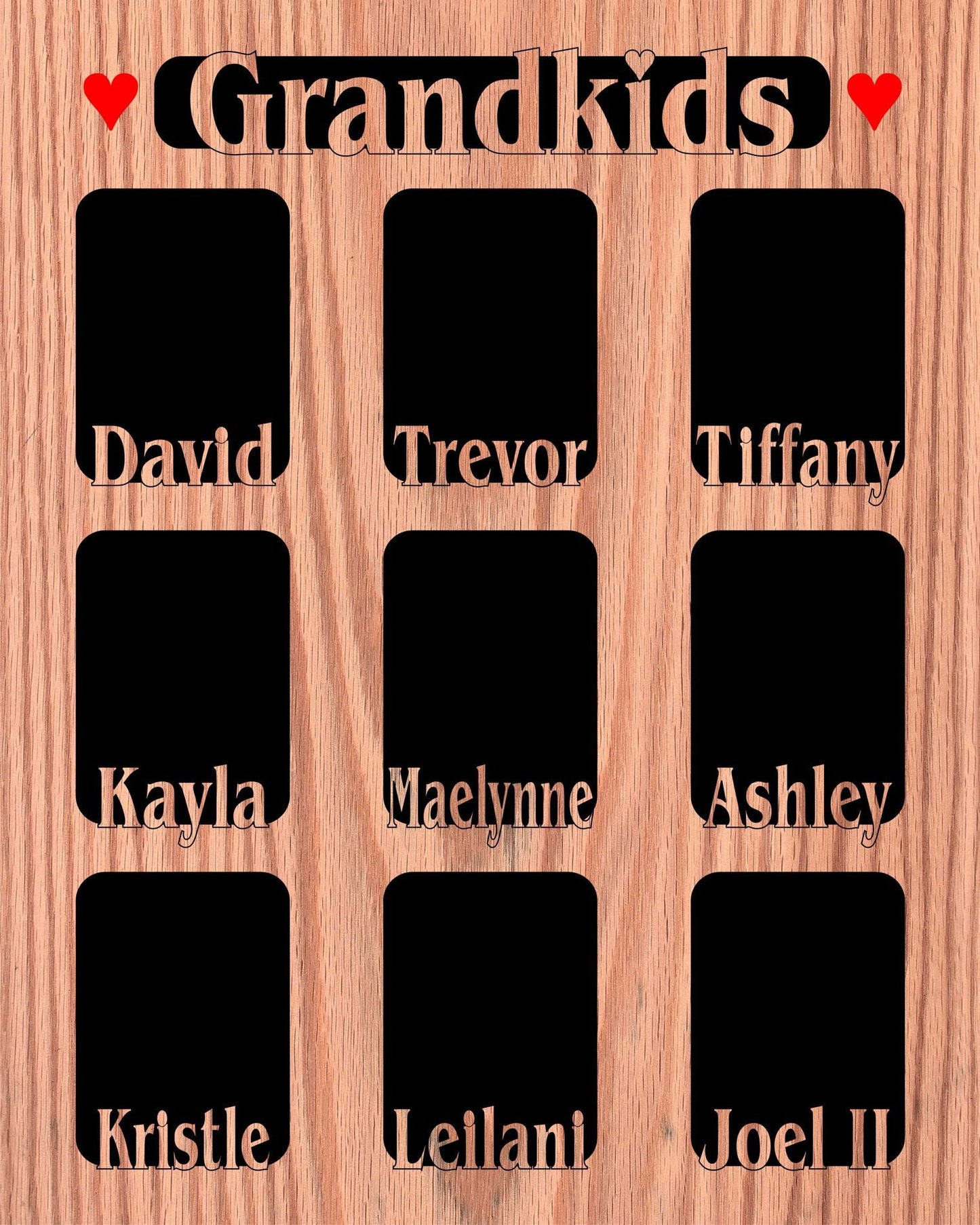 Grandkids Name Picture Frame 18x24 - Legacy Images - 18x24 picture frame custom grandkids family laser engraved