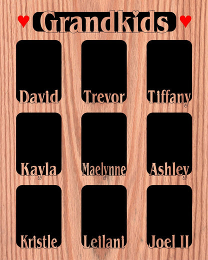 Grandkids Name Picture Frame 18x24 - Legacy Images - 18x24 picture frame custom grandkids family laser engraved