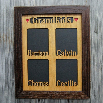 Grandkids Name Picture Frame 18x24 - Legacy Images - 18x24 picture frame custom grandkids family laser engraved