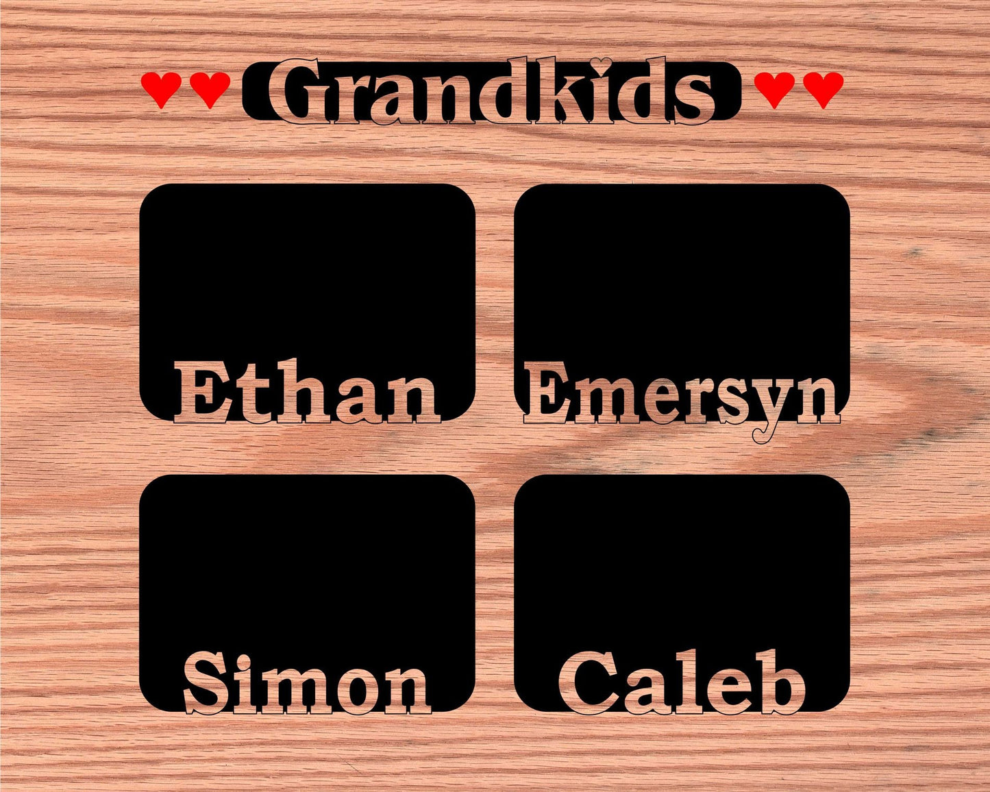 Grandkids Name Picture Frame 18x24 - Legacy Images - 18x24 picture frame custom grandkids family laser engraved