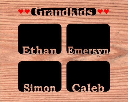 Grandkids Name Picture Frame 18x24 - Legacy Images - 18x24 picture frame custom grandkids family laser engraved