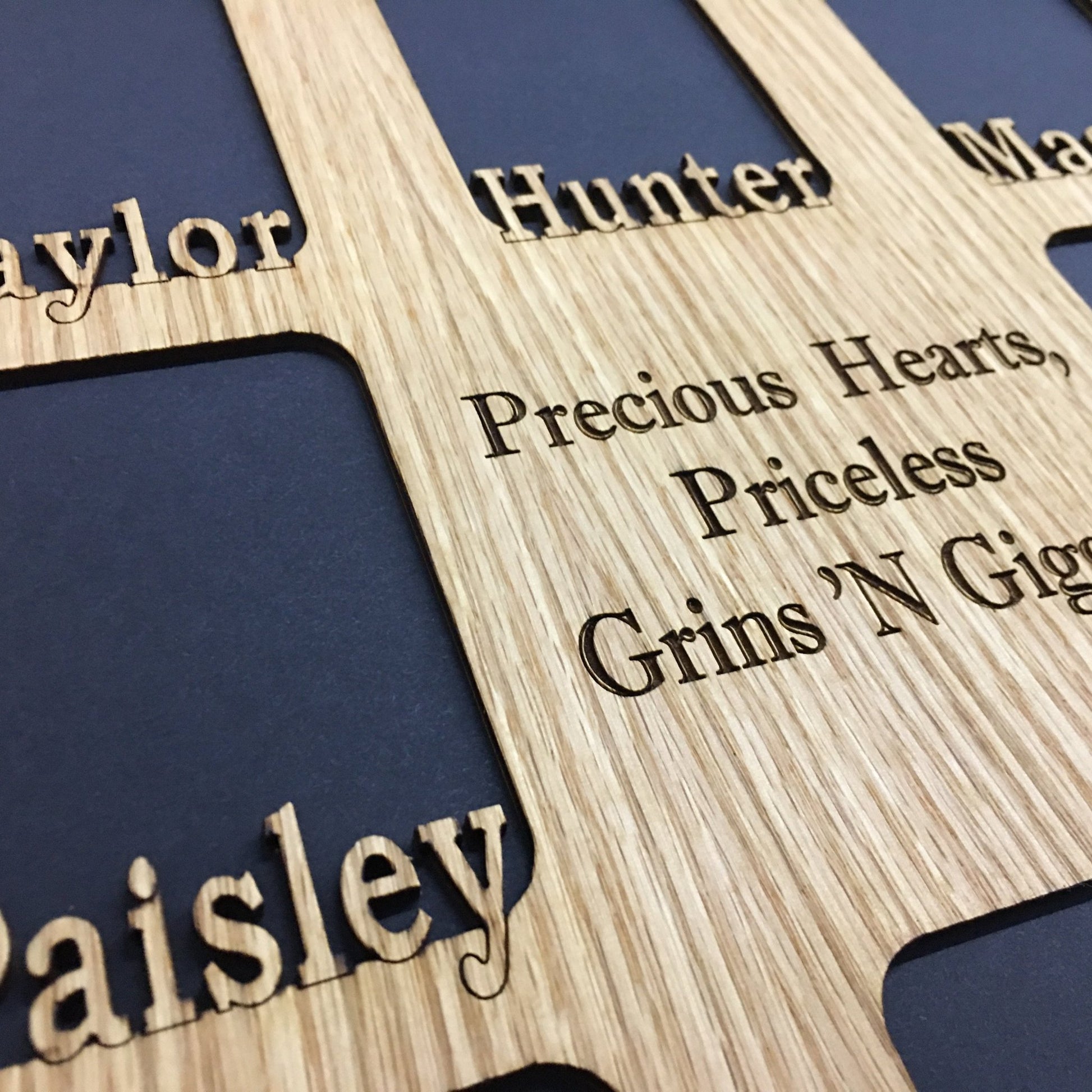 Grandkids Name Picture Frame 18x24 - Legacy Images - 18x24 picture frame custom grandkids family laser engraved