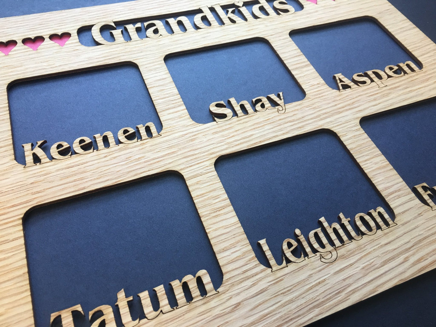Grandkids Name Picture Frame 18x24 - Legacy Images - 18x24 picture frame custom grandkids family laser engraved