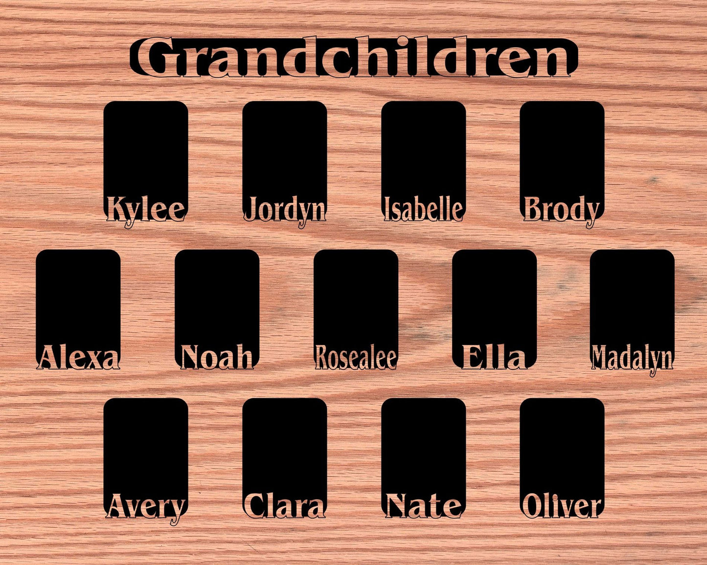 Grandkids Name Picture Frame 18x24 - Legacy Images - 18x24 picture frame custom grandkids family laser engraved