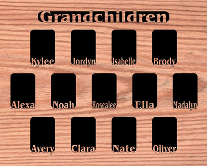 Grandkids Name Picture Frame 18x24 - Legacy Images - 18x24 picture frame custom grandkids family laser engraved