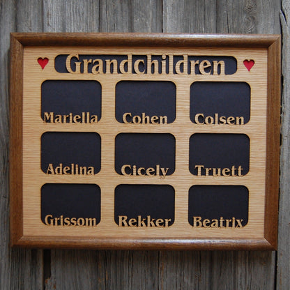 Grandkids Name Picture Frame 18x24 - Legacy Images - 18x24 picture frame custom grandkids family laser engraved