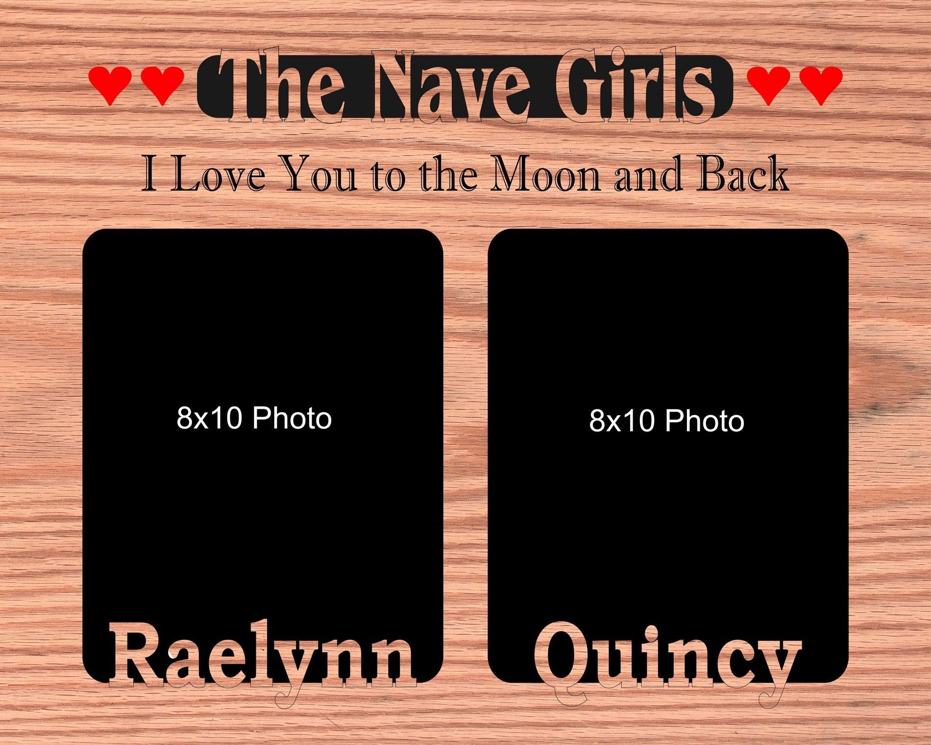 Grandkids Name Picture Frame 18x24 - Legacy Images  - 18x24 picture frame custom grandkids family laser engraved