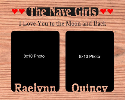 Grandkids Name Picture Frame 18x24 - Legacy Images  - 18x24 picture frame custom grandkids family laser engraved