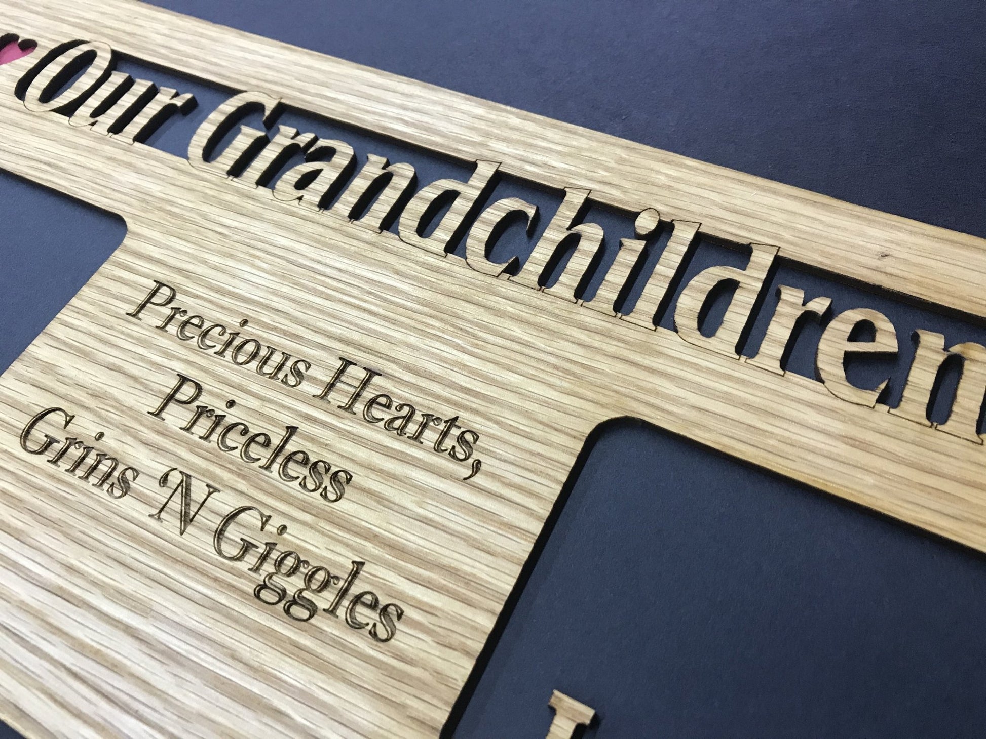 Grandkids Name Picture Frame 18x24 - Legacy Images - 18x24 picture frame custom grandkids family laser engraved
