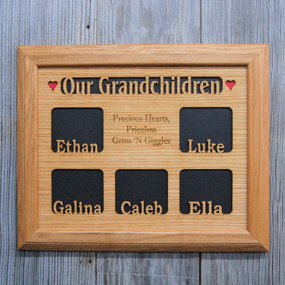 Grandkids Name Picture Frame 18x24 - Legacy Images - 18x24 picture frame custom grandkids family laser engraved