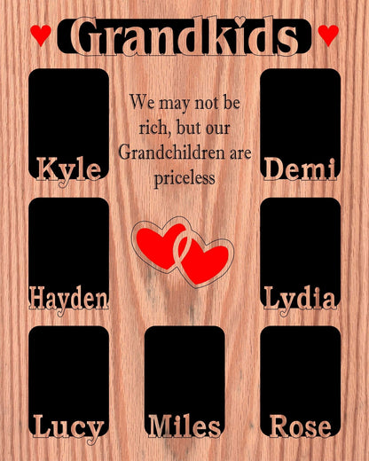 Grandkids Name Picture Frame 18x24 - Legacy Images - 18x24 picture frame custom grandkids family laser engraved
