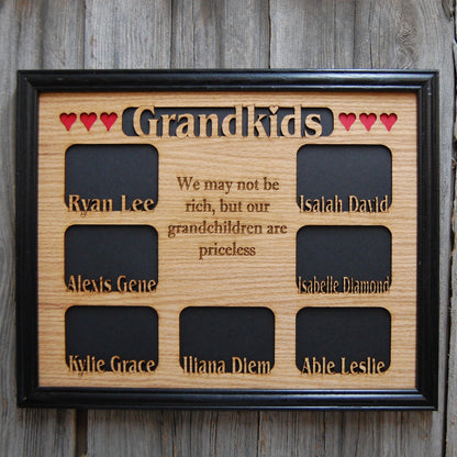 Grandkids Name Picture Frame 18x24 - Legacy Images - 18x24 picture frame custom grandkids family laser engraved