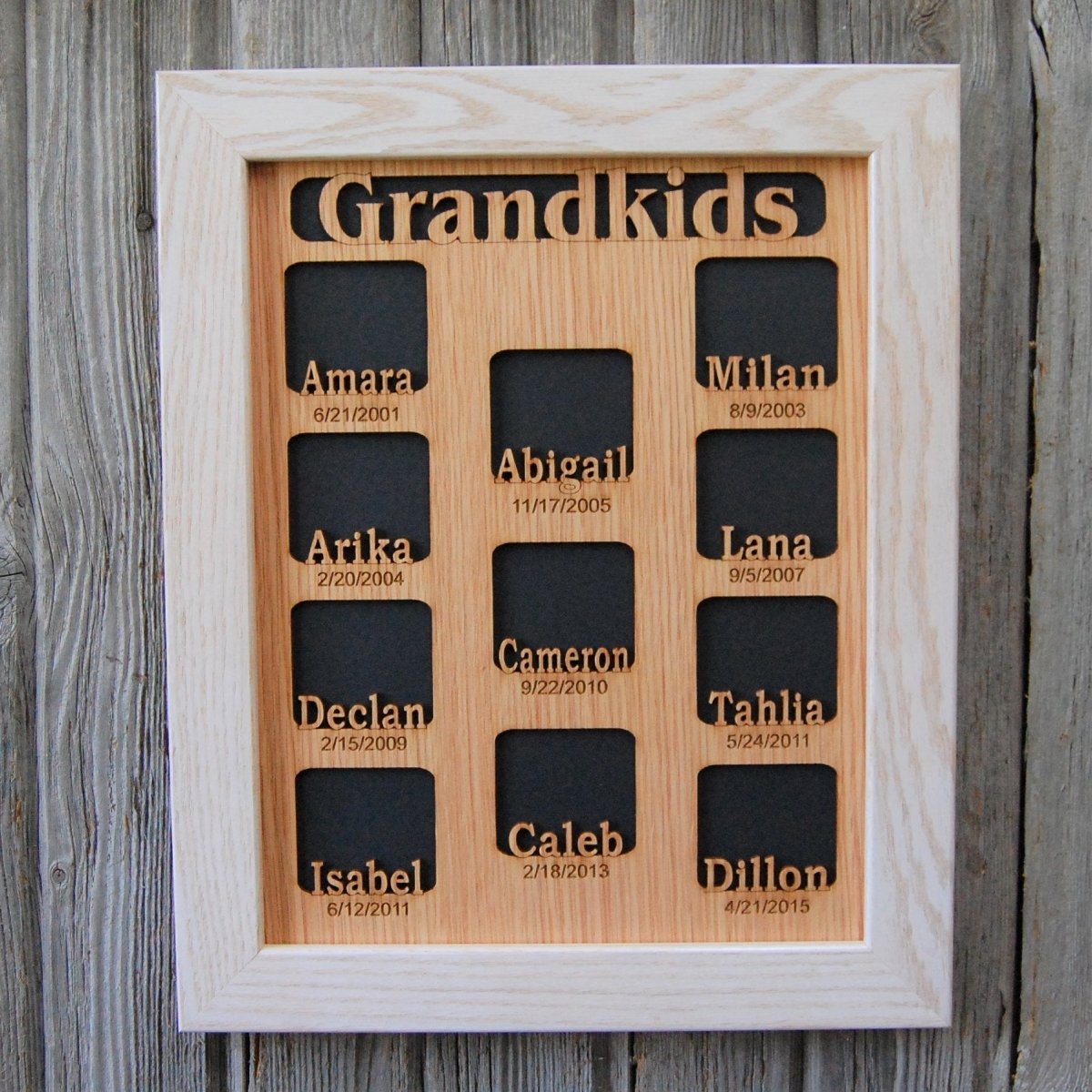 Grandkids Name Picture Frame with Dates - Legacy Images - Picture Frames - 11x14 Picture Frame date family laser engraved