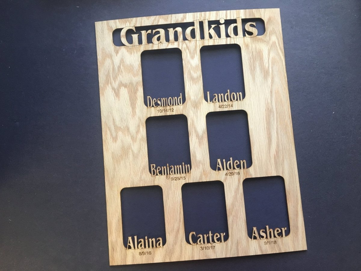 Grandkids Name Picture Frame with Dates - Legacy Images - Picture Frames - 11x14 Picture Frame date family laser engraved
