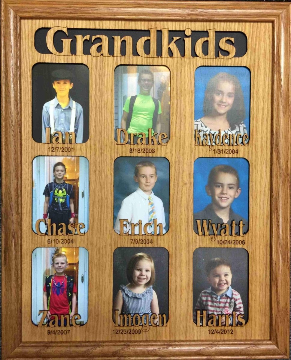 Grandkids Name Picture Frame with Dates - Legacy Images - Picture Frames - 11x14 Picture Frame date family laser engraved
