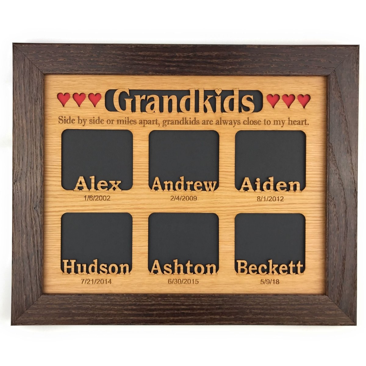 Grandkids Name Picture Frame with Dates - Legacy Images - Picture Frames - 11x14 Picture Frame date family laser engraved