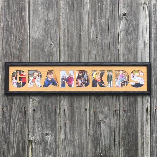Grandkids Picture Frame - holds 4x6 Photos - Legacy Images - Picture Frames - 6x32 picture frame family grandkids laser engraved