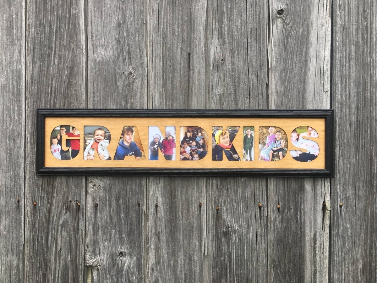 Grandkids Picture Frame - holds 4x6 Photos - Legacy Images - Picture Frames - 6x32 picture frame family grandkids laser engraved