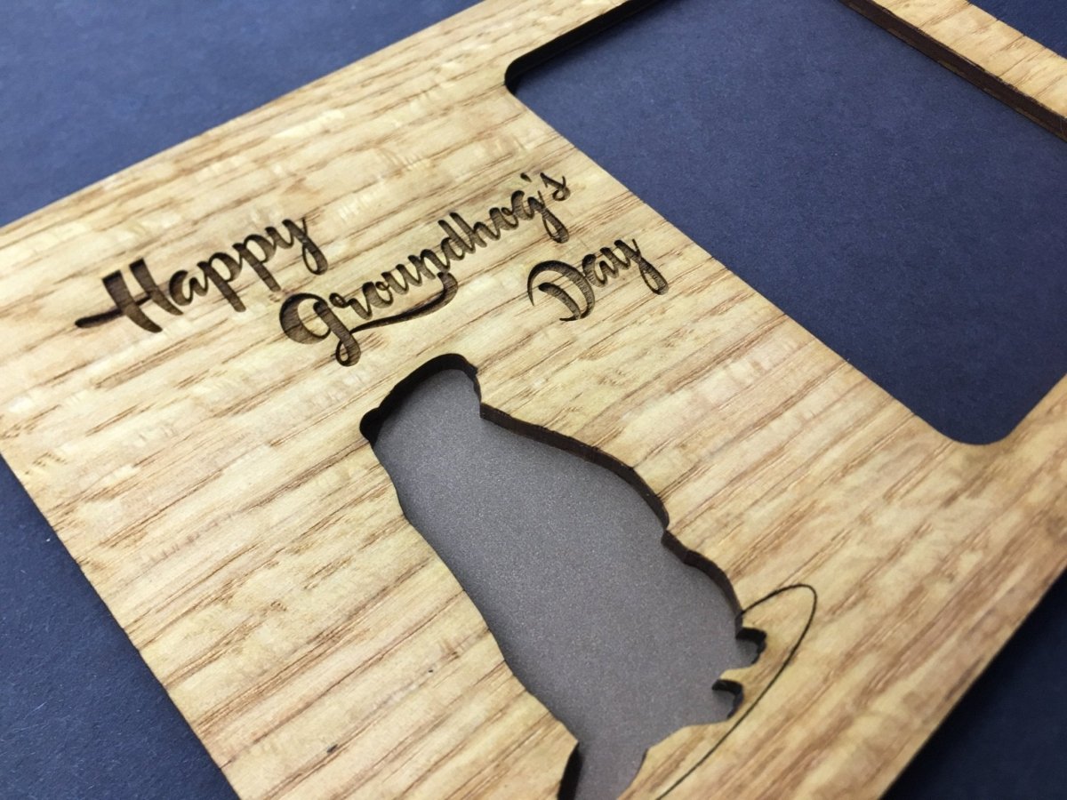 Groundhogs Day Picture Frame - 5x7 Frame Hold 3x4 Photo - Legacy Images - Picture Frames - 5x7 picture frame groundhog's day holiday laser engraved