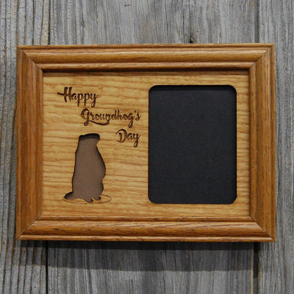 Groundhogs Day Picture Frame - 5x7 Frame Hold 3x4 Photo - Legacy Images - Picture Frames - 5x7 picture frame groundhog's day holiday laser engraved