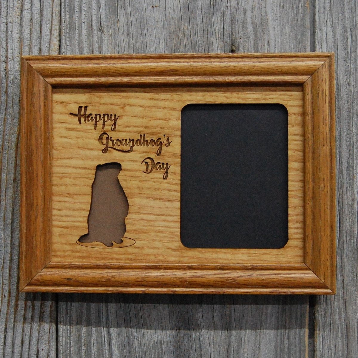 Groundhogs Day Picture Frame - 5x7 Frame Hold 3x4 Photo - Legacy Images - Picture Frames - 5x7 picture frame groundhog's day holiday laser engraved