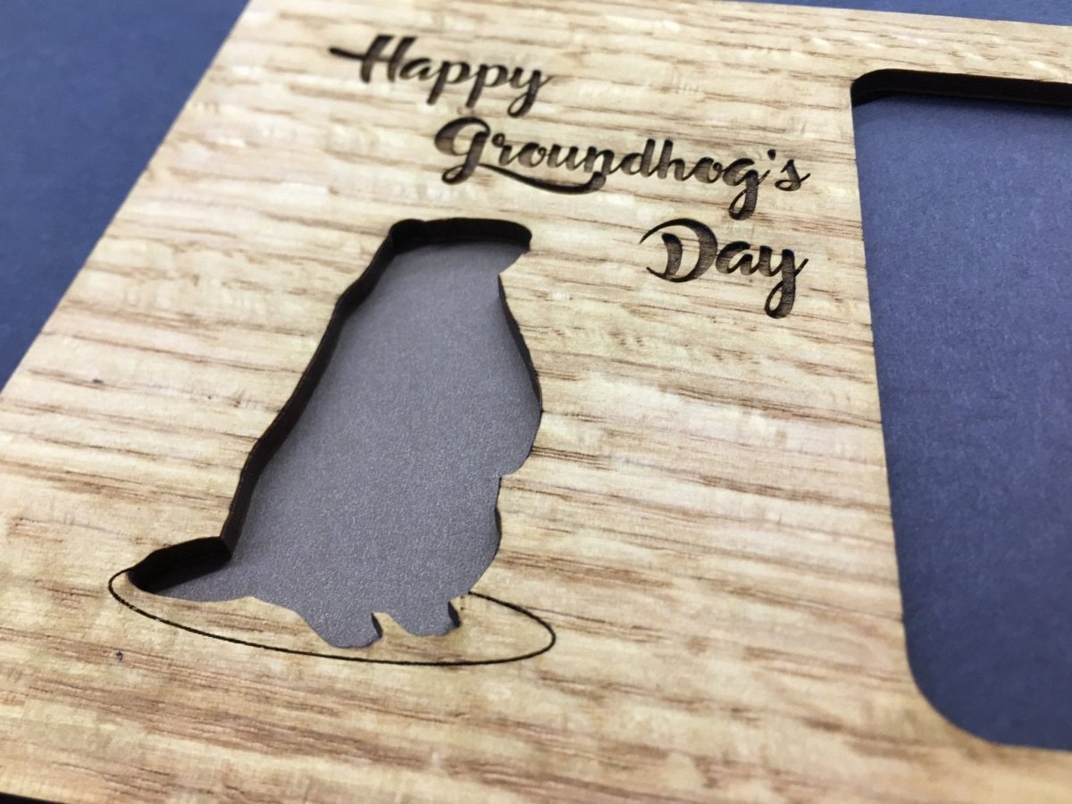 Groundhogs Day Picture Frame - 5x7 Frame Hold 3x4 Photo - Legacy Images - Picture Frames - 5x7 picture frame groundhog's day holiday laser engraved