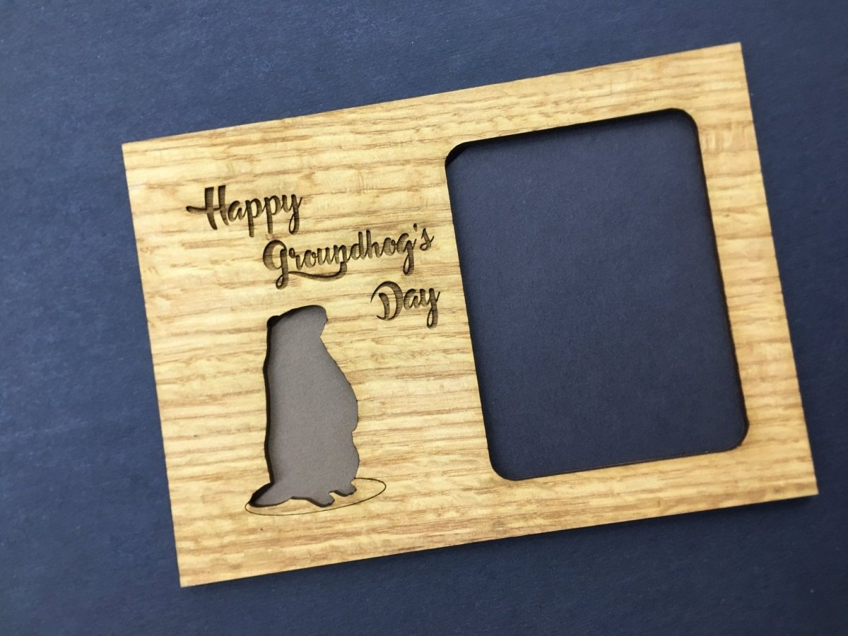 Groundhogs Day Picture Frame - 5x7 Frame Hold 3x4 Photo - Legacy Images - Picture Frames - 5x7 picture frame groundhog's day holiday laser engraved