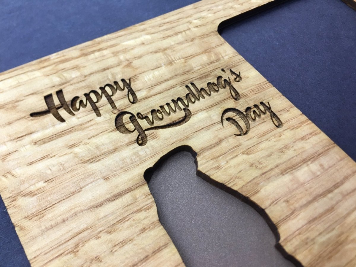 Groundhogs Day Picture Frame - 5x7 Frame Hold 3x4 Photo - Legacy Images - Picture Frames - 5x7 picture frame groundhog's day holiday laser engraved
