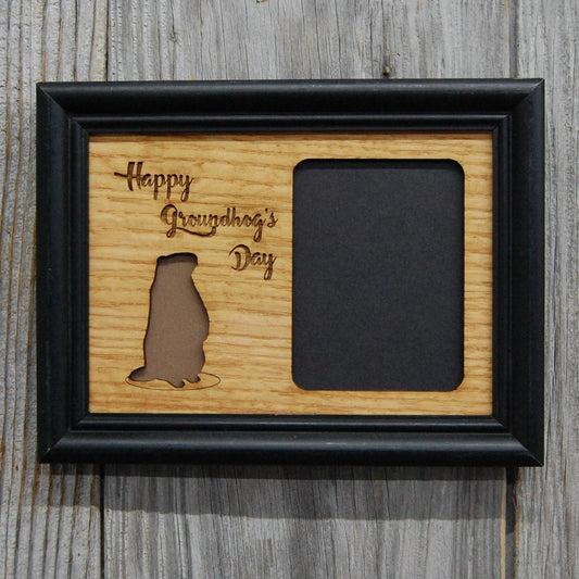 Groundhogs Day Picture Frame - 5x7 Frame Hold 3x4 Photo - Legacy Images - Picture Frames - 5x7 picture frame groundhog's day holiday laser engraved