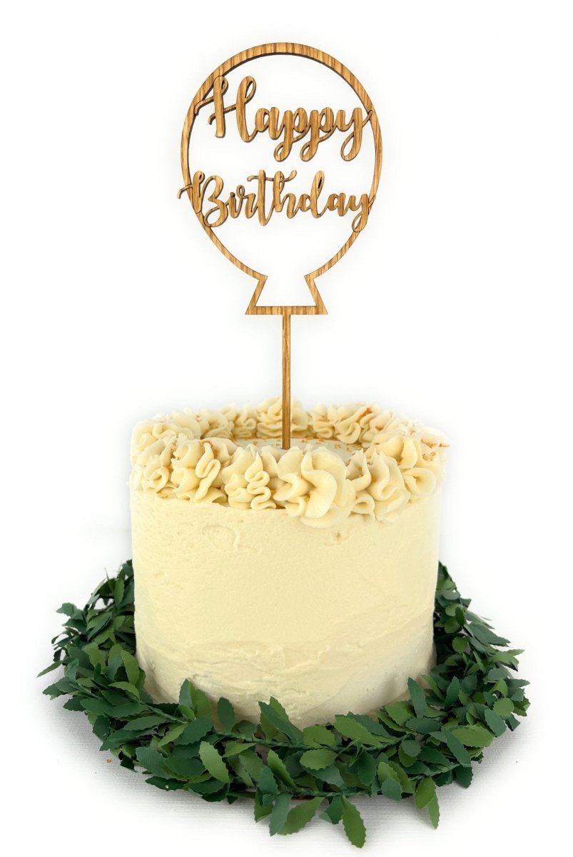 Happy Birthday Cake Topper - Balloon - Legacy Images - Cake Decorating Supplies - birthday cake topper laser engraved