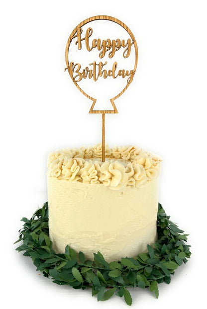Happy Birthday Cake Topper - Balloon - Legacy Images - Cake Decorating Supplies - birthday cake topper laser engraved