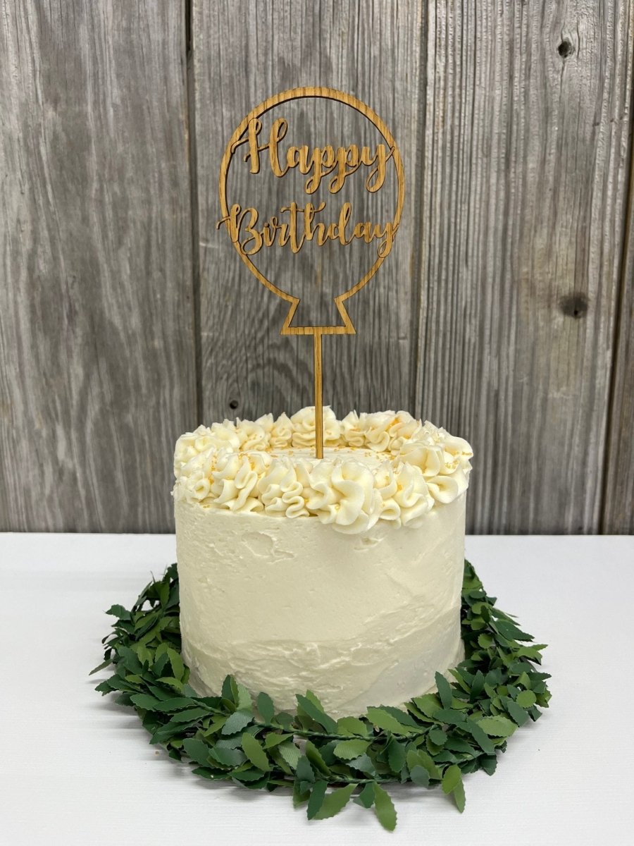 Happy Birthday Cake Topper - Balloon - Legacy Images - Cake Decorating Supplies - birthday cake topper laser engraved
