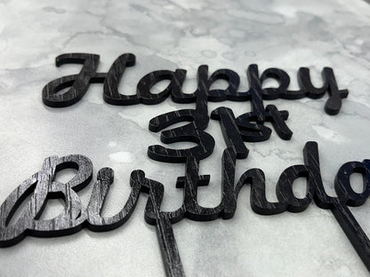 Happy Birthday Cake Topper - Legacy Images - Cake Decorating Supplies - birthday cake topper happy birthday laser engraved