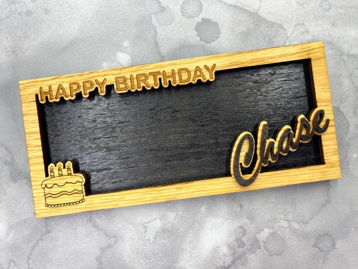 Happy Birthday Personalized Money Holder - Legacy Images - birthday name laser engraved