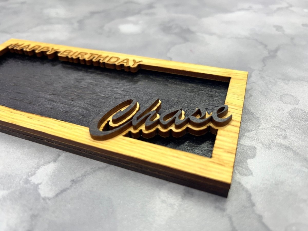 Happy Birthday Personalized Money Holder - Legacy Images - birthday name laser engraved