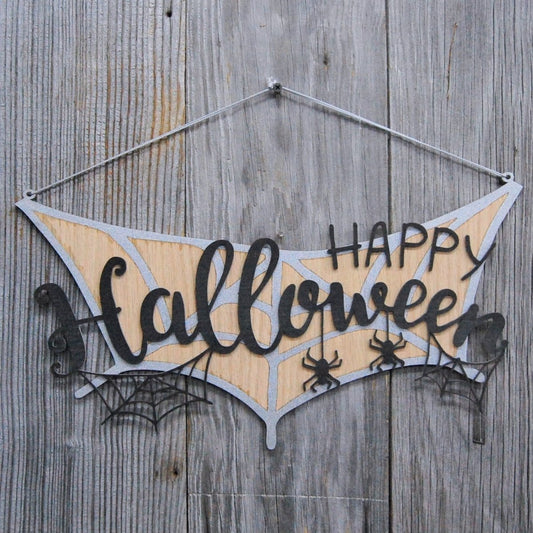 Happy Halloween Sign - Legacy Images - fall halloween holiday laser engraved
