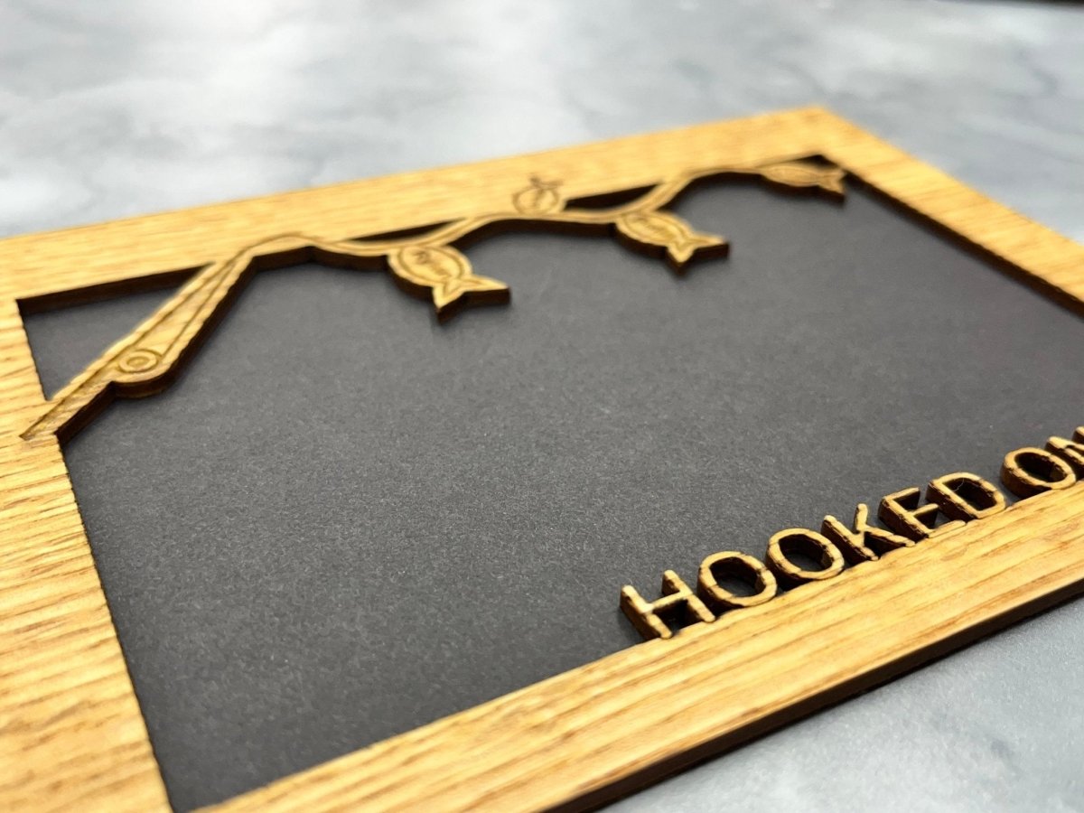 Hooked On Dad Picture Frame - Personalized with Kid's Names - Legacy Images - family father's day gift picture frame laser engraved