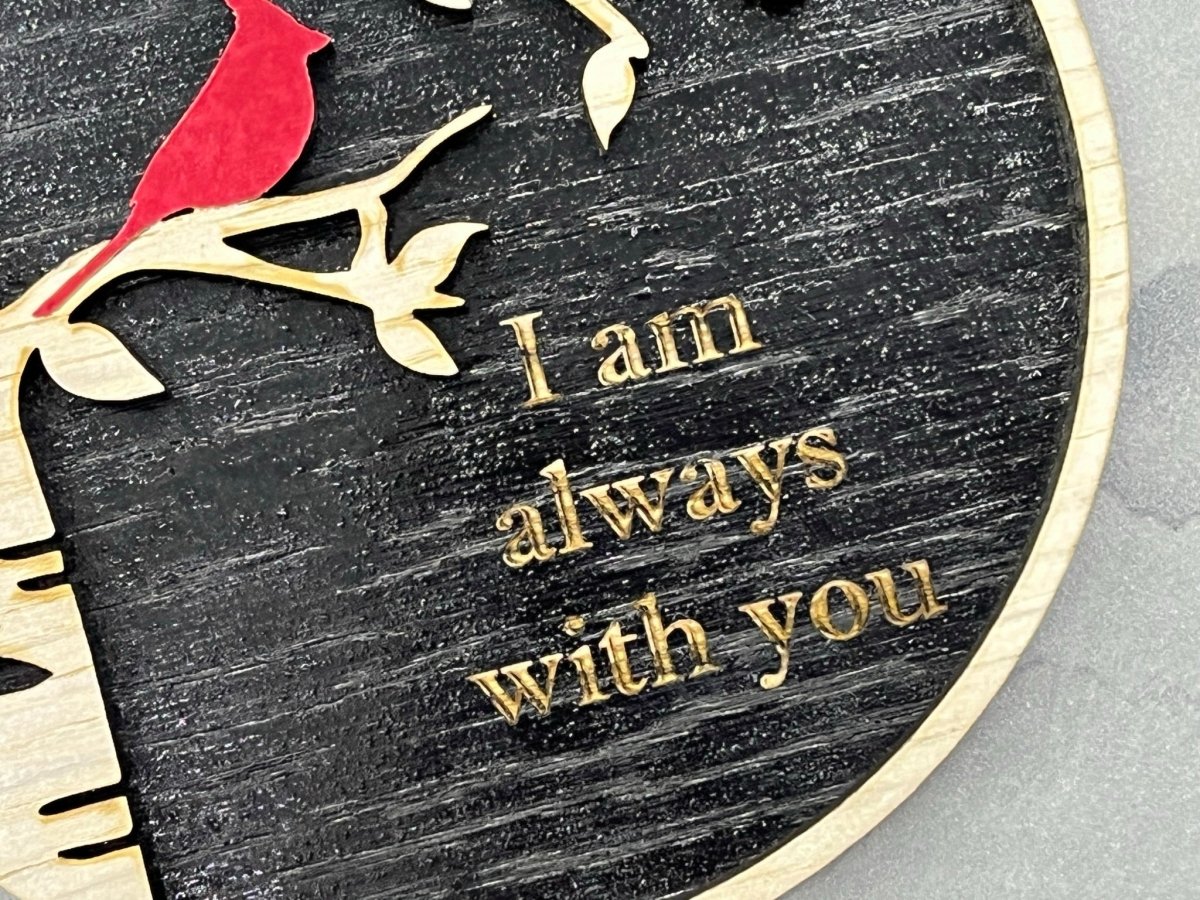 I Am Always With You Ornament with Cardinal and Birch Tree - Legacy Images - Holiday Ornaments - always with you cardinal family laser engraved