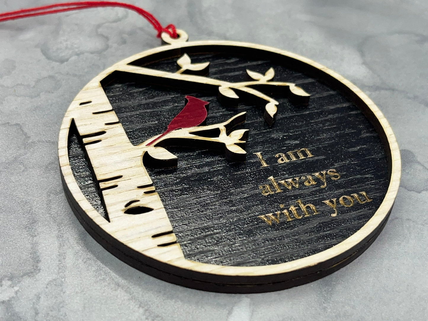 I Am Always With Your Ornament with Cardinal and Birch Tree - I Am Always With Your Ornament with Cardinal and Birch Tree - Legacy Images - Holiday Ornaments