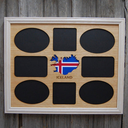 Iceland Picture Frame - 11x14 Frame holds 8 Photos - Legacy Images - Picture Frames - 11x14 Picture Frame country iceland laser engraved