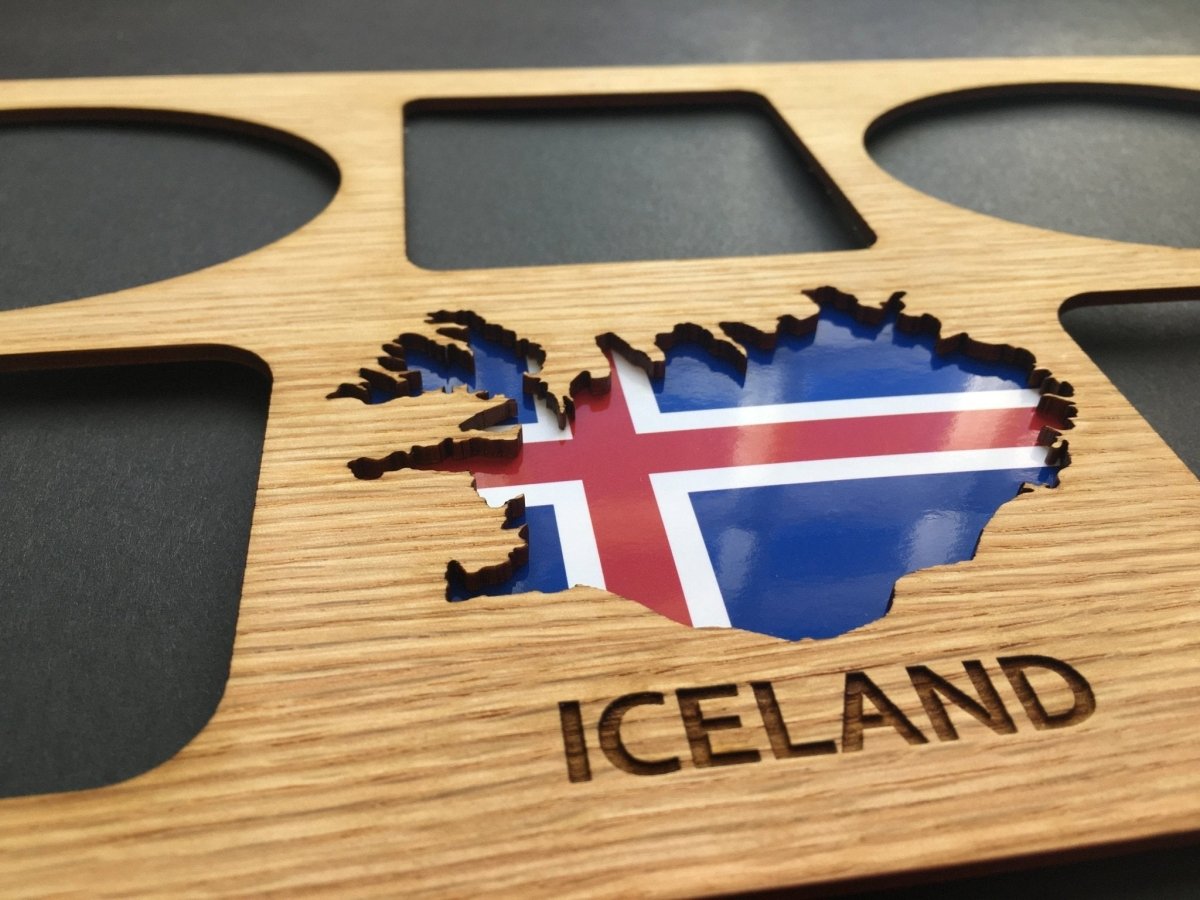 Iceland Picture Frame - 11x14 Frame holds 8 Photos - Legacy Images - Picture Frames - 11x14 Picture Frame country iceland laser engraved