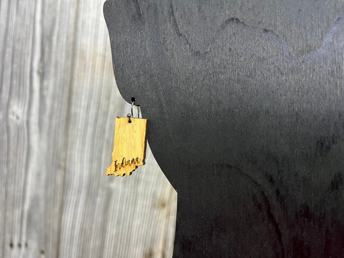 Indiana Earrings - Dangle - Legacy Images - Earrings - dangle earrings Earrings state laser engraved