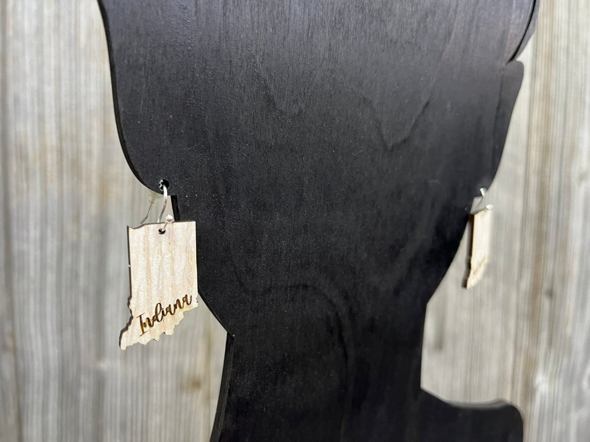 Indiana Earrings - Dangle - Legacy Images - Earrings - dangle earrings Earrings state laser engraved