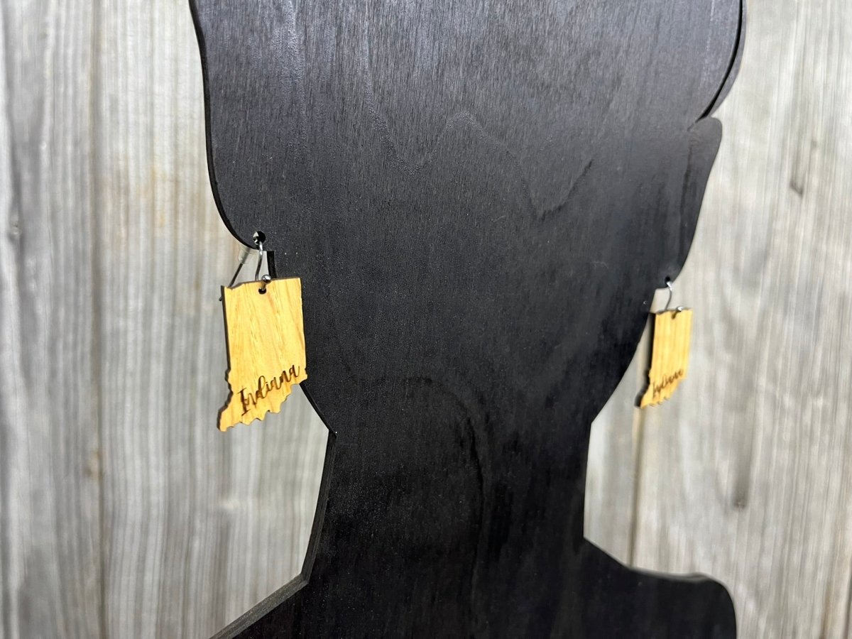 Indiana Earrings - Dangle - Legacy Images - Earrings - dangle earrings Earrings state laser engraved