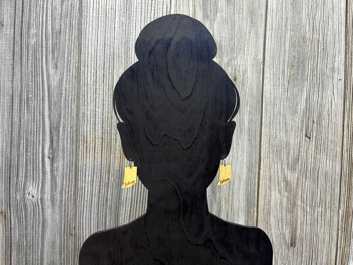 Indiana Earrings - Dangle - Legacy Images - Earrings - dangle earrings Earrings state laser engraved