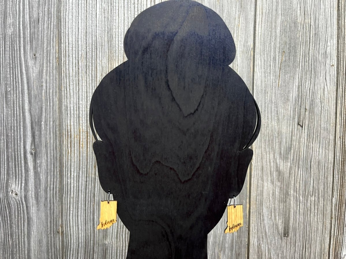 Indiana Earrings - Dangle - Legacy Images - Earrings - dangle earrings Earrings state laser engraved