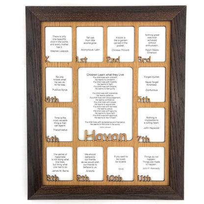 K - 12th Grade School Years Picture Frame - Rectangular Openings - Holds 5x6.5 & 2.5x3 Photos 11"x14" - Legacy Images - Picture Frames - 11x14 Picture Frame name picture frame laser engraved