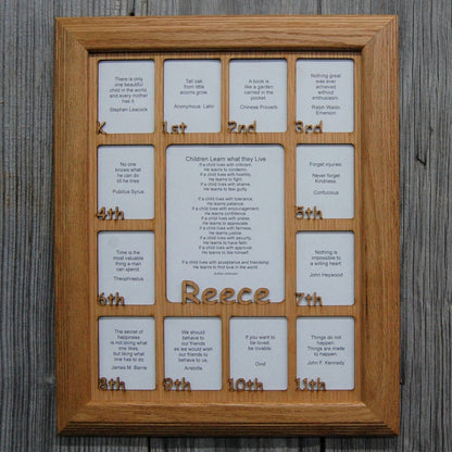 K - 12th Grade School Years Picture Frame - Rectangular Openings - Holds 5x6.5 & 2.5x3 Photos 11"x14" - Legacy Images - Picture Frames - 11x14 Picture Frame name picture frame laser engraved