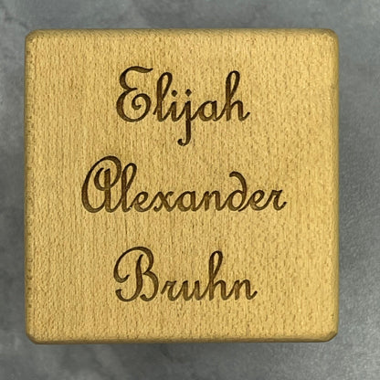 Keepsake Baby Block - Legacy Images - Wooden Blocks - baby date name laser engraved